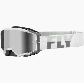 Fly MX-Brille Zone PRO Weiß-Grau (Verspiegelte Linse)