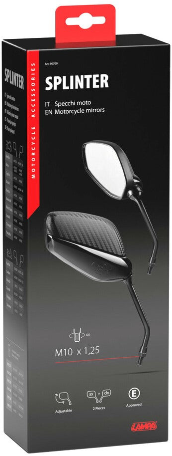 Splinter pair of rearview mirrors