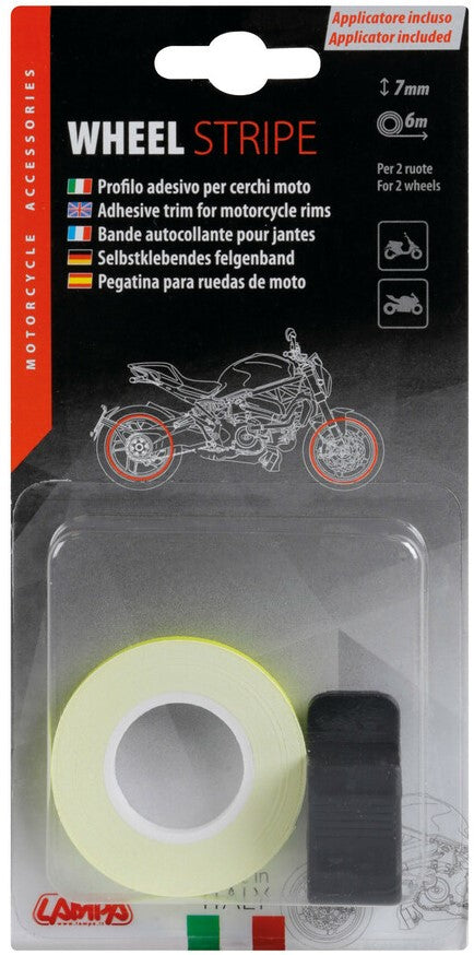 Wheel Stripe Fluo adhesive trim for wheel rims - Yellow